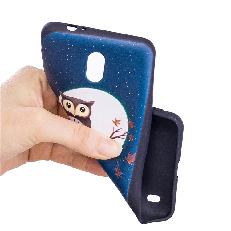 Embossment Patterned TPU Phone Casing for Nokia 2 - Owl on Branch-7