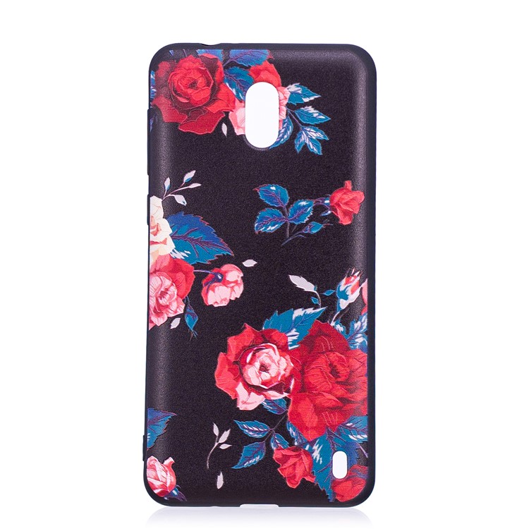 Embossment Patterned TPU Cell P[hone Case for Nokia 2 - Peony-1