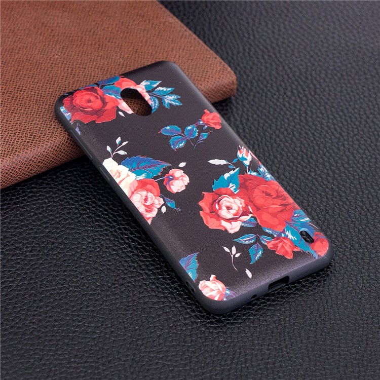 Embossment Patterned TPU Cell P[hone Case for Nokia 2 - Peony-3