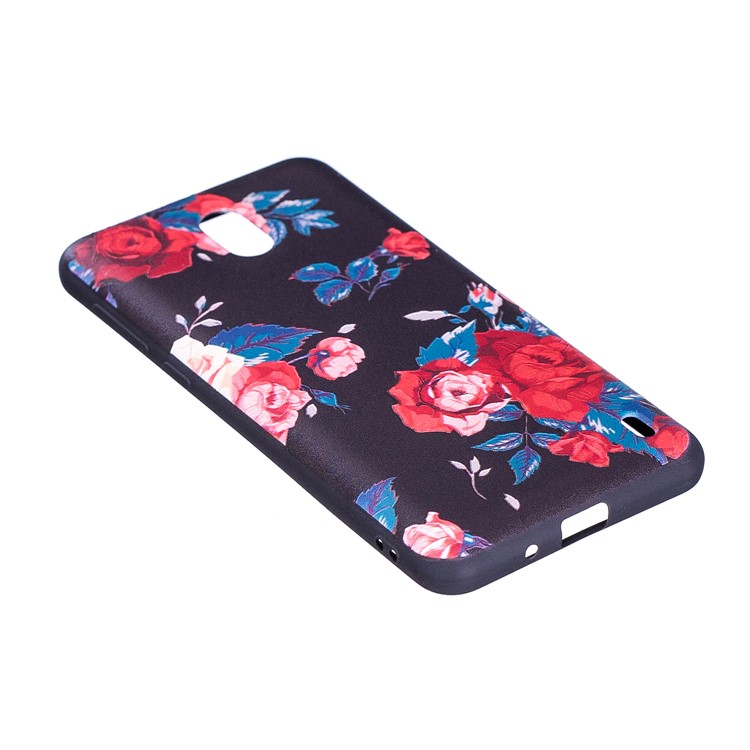 Embossment Patterned TPU Cell P[hone Case for Nokia 2 - Peony-5
