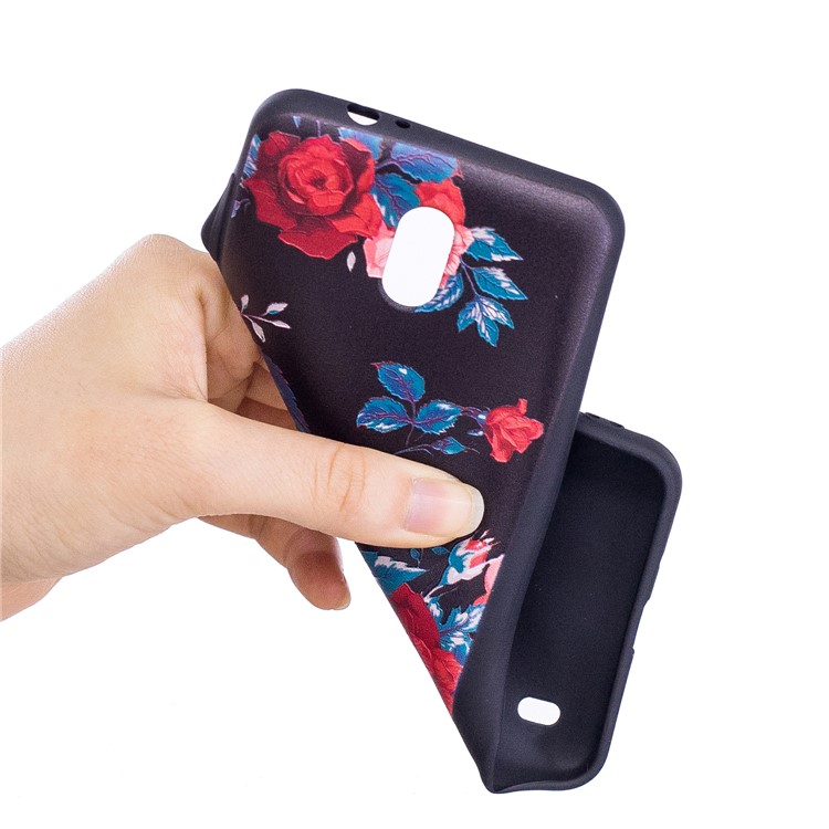Embossment Patterned TPU Cell P[hone Case for Nokia 2 - Peony-7