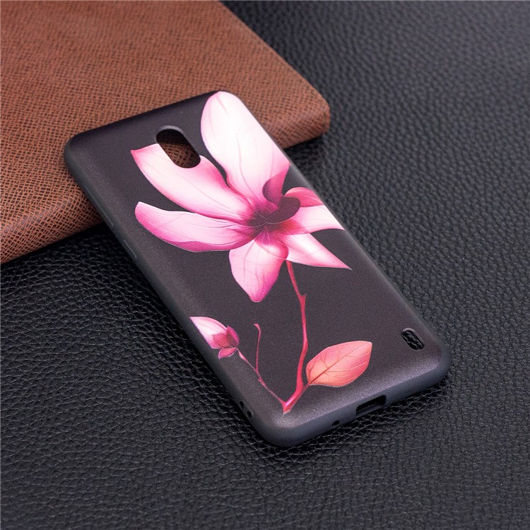 Embossment Patterned TPU Mobile Cover for Nokia 2 - Pink Flower-3