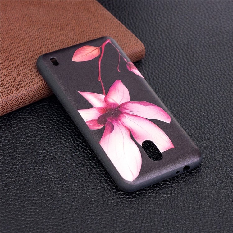 Embossment Patterned TPU Mobile Cover for Nokia 2 - Pink Flower-4