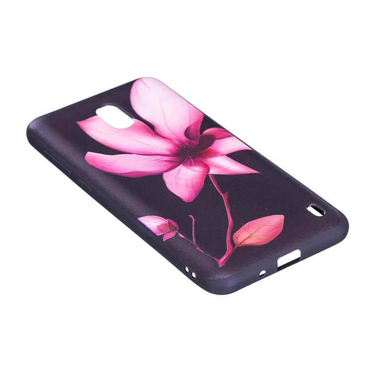 Embossment Patterned TPU Mobile Cover for Nokia 2 - Pink Flower-5