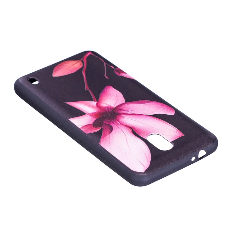 Embossment Patterned TPU Mobile Cover for Nokia 2 - Pink Flower-6