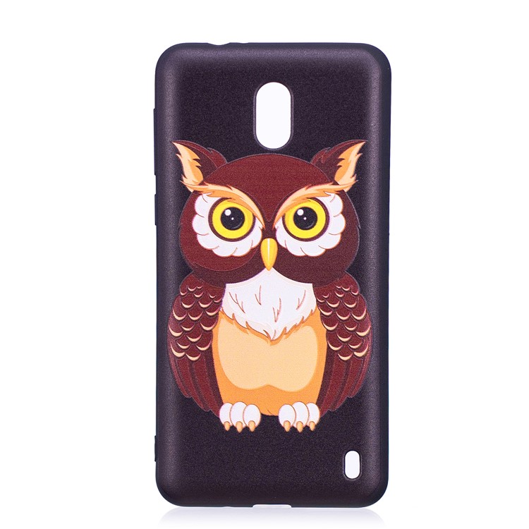 Embossment Patterned TPU Soft Shell for Nokia 2 - Cool Owl-1