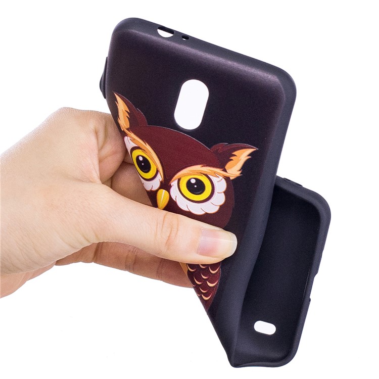 Embossment Patterned TPU Soft Shell for Nokia 2 - Cool Owl-7