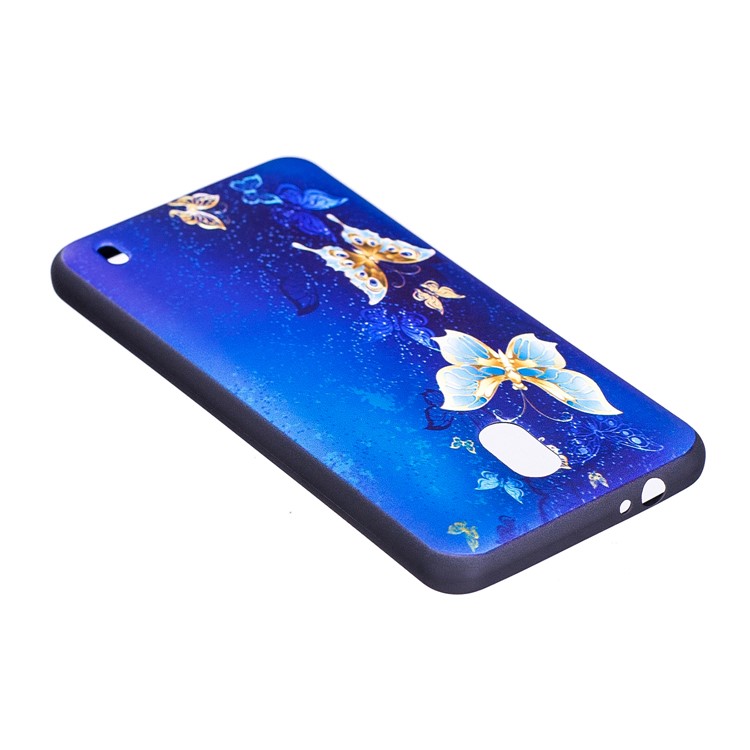 Embossment Patterned TPU Mobile Phone Shell for Nokia 2 - Blue Butterflies-6