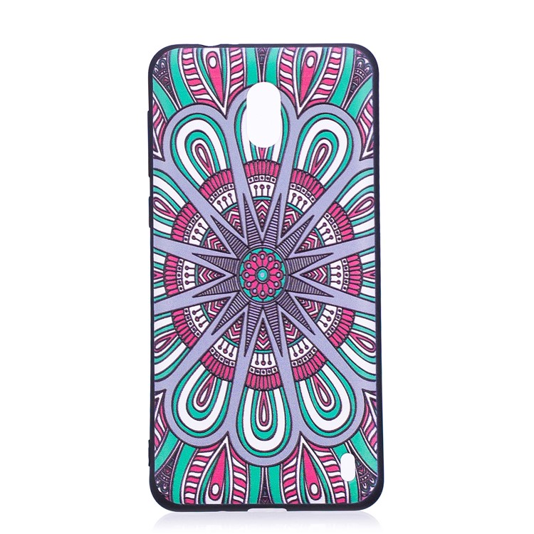 Embossment Patterned TPU Case Cover for Nokia 2 - Symmetric Pattern-1