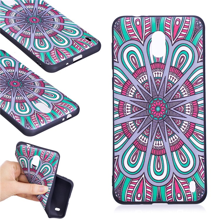 Embossment Patterned TPU Case Cover for Nokia 2 - Symmetric Pattern-2
