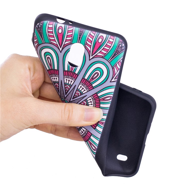 Embossment Patterned TPU Case Cover for Nokia 2 - Symmetric Pattern-7