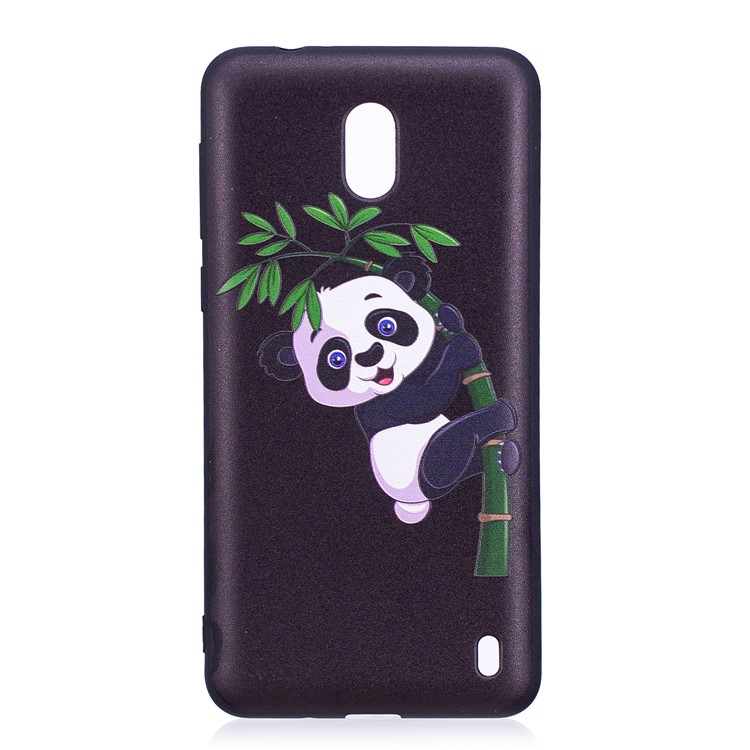 Embossment Patterned TPU Cover Shell for Nokia 2 - Panda and Bamboo-1