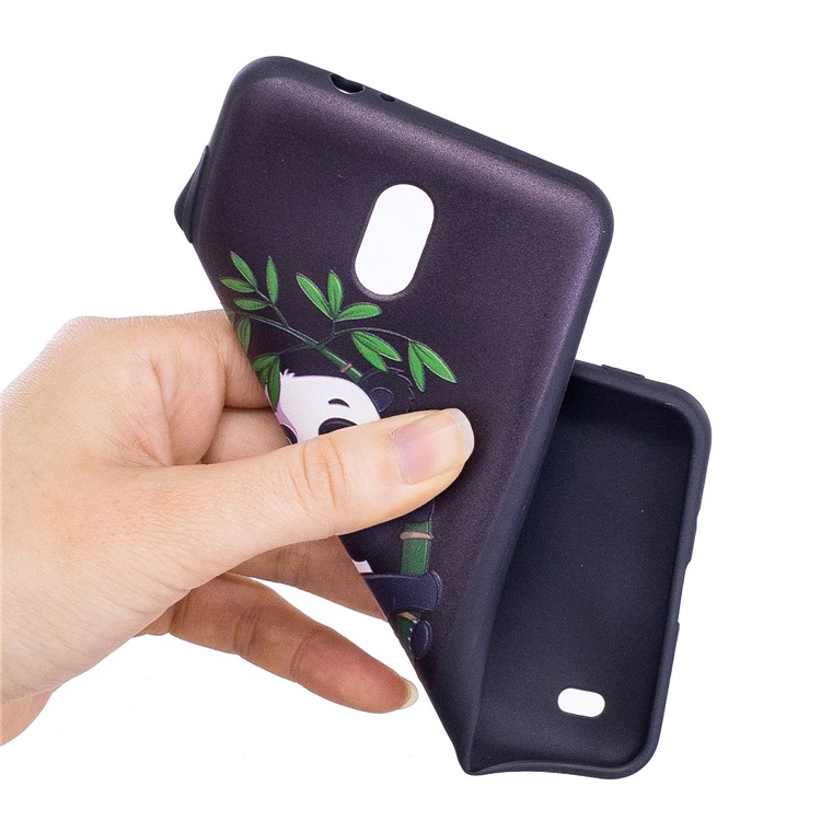 Embossment Patterned TPU Cover Shell for Nokia 2 - Panda and Bamboo-7