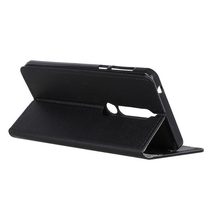 Wallet PU Leather Stand Case for Nokia 6.1 (5.5-inch) - Black-4