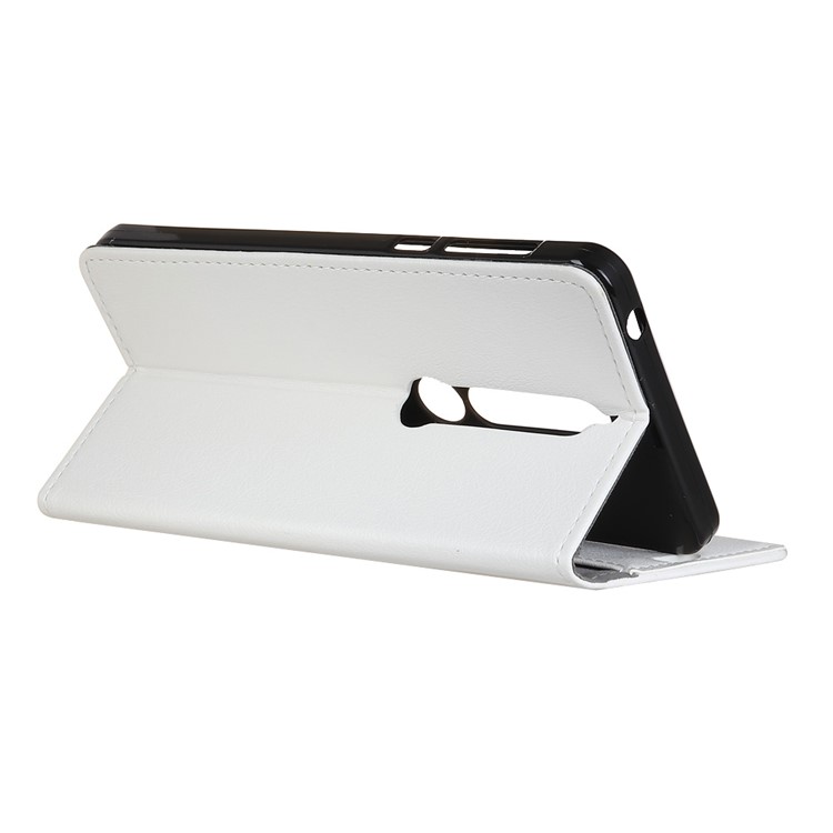 Wallet PU Leather Stand Shell Cover for Nokia 6.1 (5.5-inch) - White-4