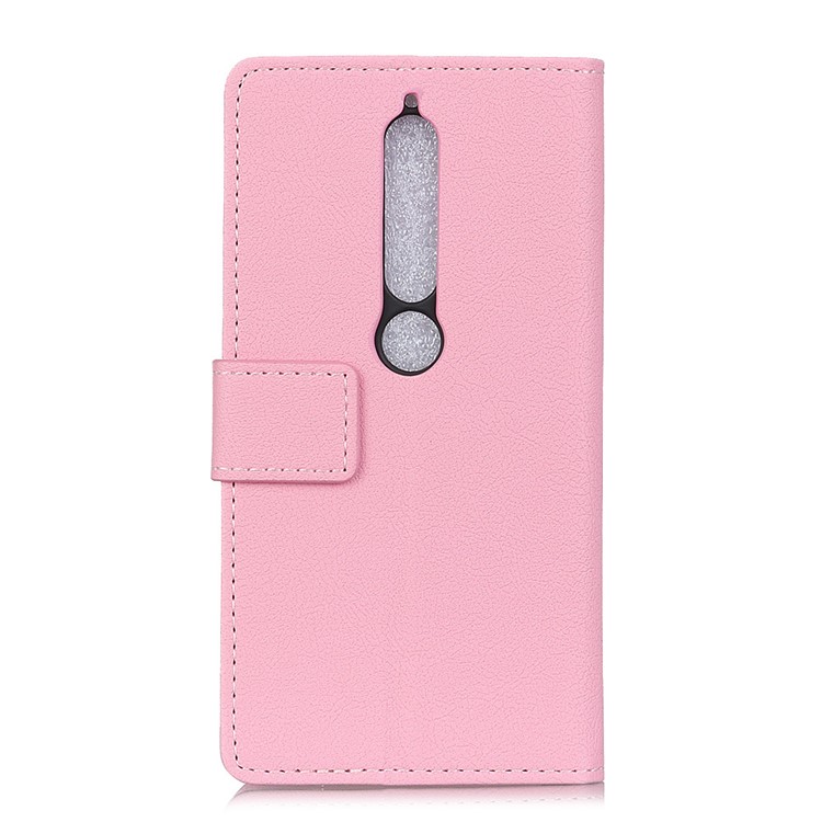 Wallet PU Leather Stand Phone Casing for Nokia 6.1 (5.5-inch) - Rose Gold-2