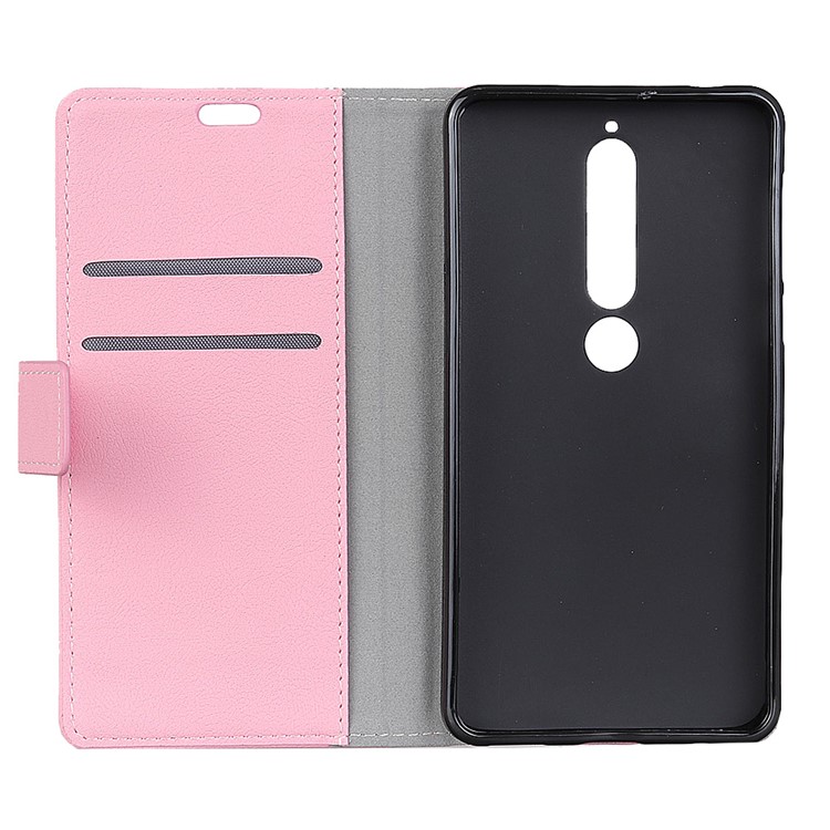 Wallet PU Leather Stand Phone Casing for Nokia 6.1 (5.5-inch) - Rose Gold-3