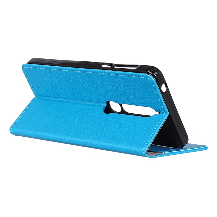 Wallet PU Leather Phone Accessory Case for Nokia 6.1 (5.5-inch) - Blue-2