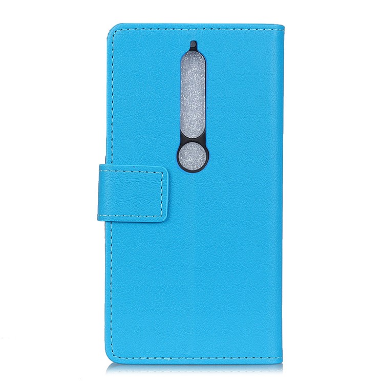 Wallet PU Leather Phone Accessory Case for Nokia 6.1 (5.5-inch) - Blue-3