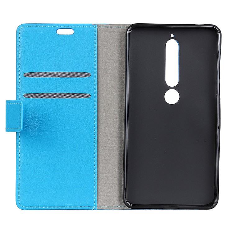 Wallet PU Leather Phone Accessory Case for Nokia 6.1 (5.5-inch) - Blue-4