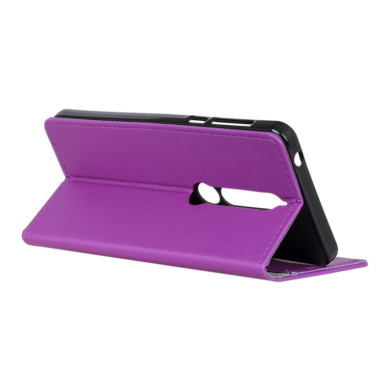 Wallet PU Leather Stand Protective Cover for Nokia 6.1 (5.5-inch) - Purple-4