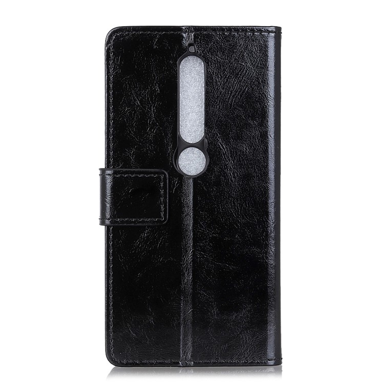 Crazy Horse Wallet Leather Stand Case for Nokia 6.1 (5.5-inch) - Black-3