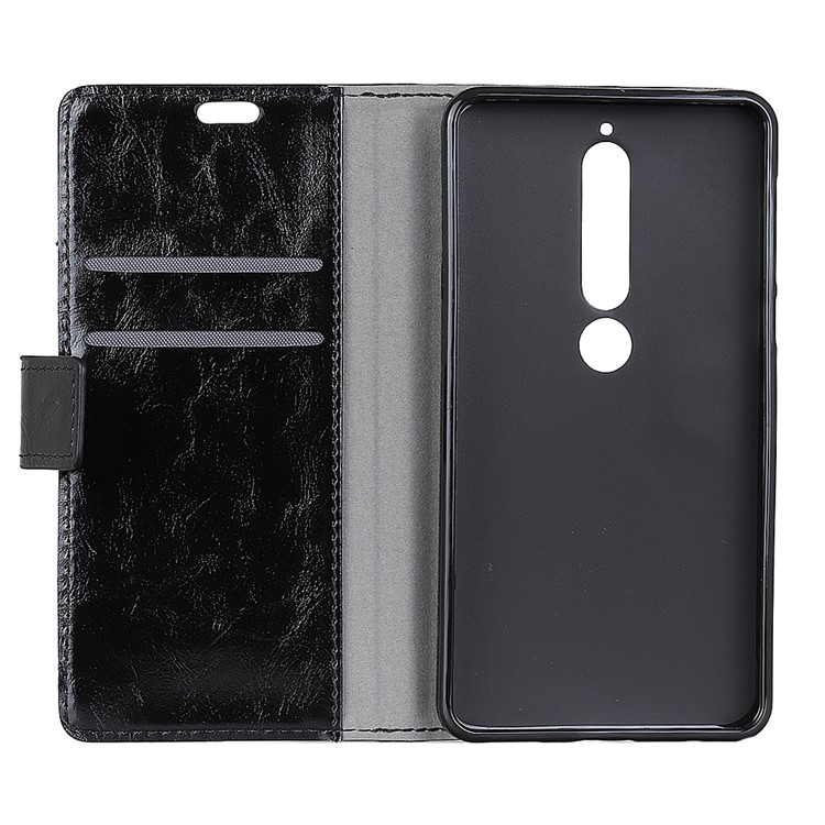 Crazy Horse Wallet Leather Stand Case for Nokia 6.1 (5.5-inch) - Black-4