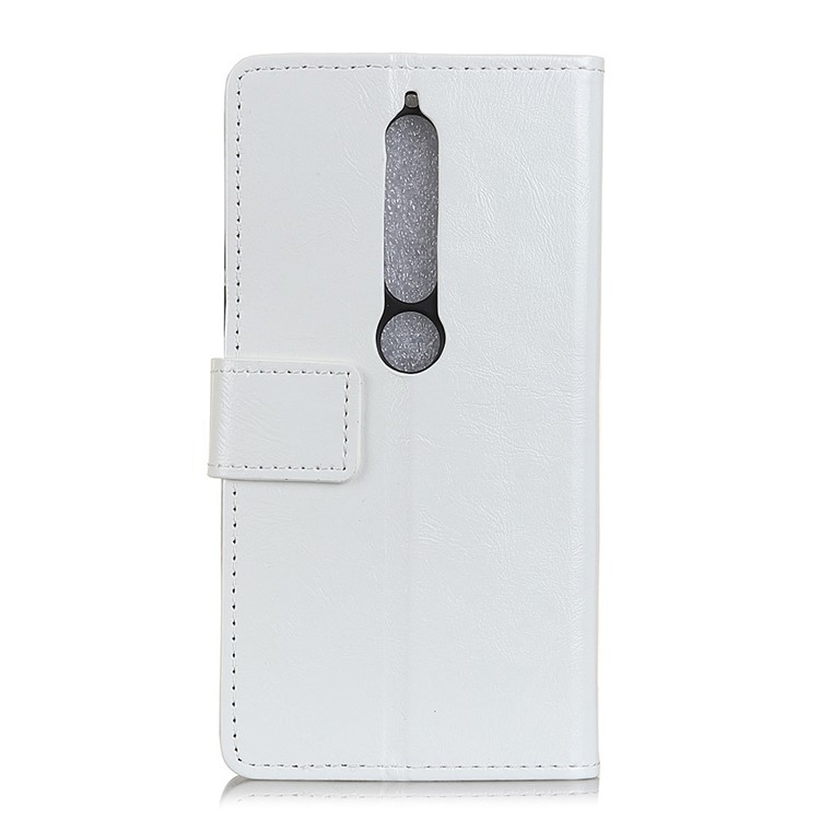 Crazy Horse Wallet Leather Stand Cover for Nokia 6.1 (5.5-inch) - White-2