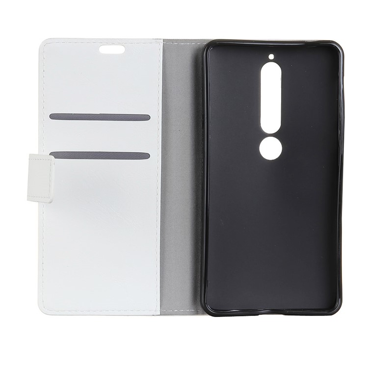 Crazy Horse Wallet Leather Stand Cover for Nokia 6.1 (5.5-inch) - White-3