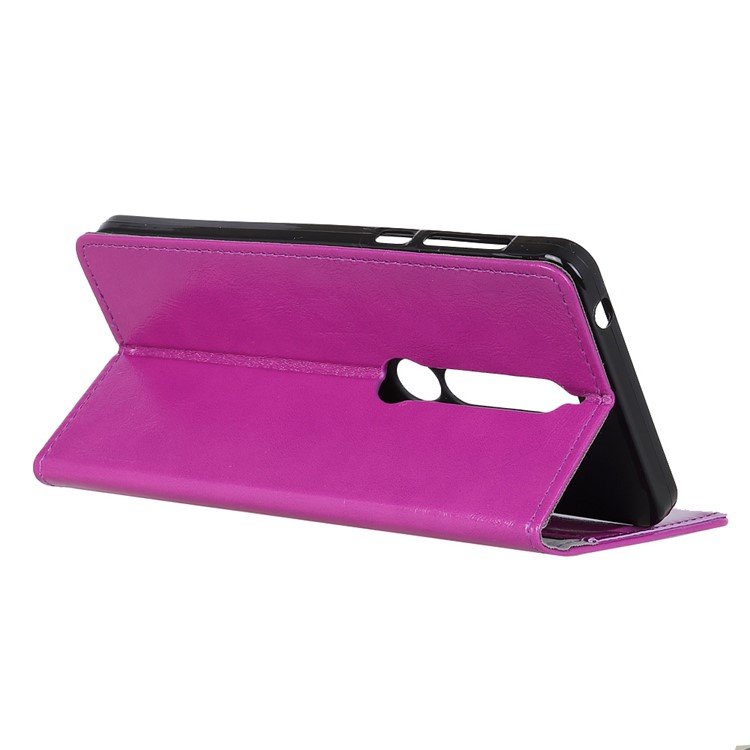 Crazy Horse Leather Wallet Cover for Nokia 6.1 (5.5-inch) - Purple-2