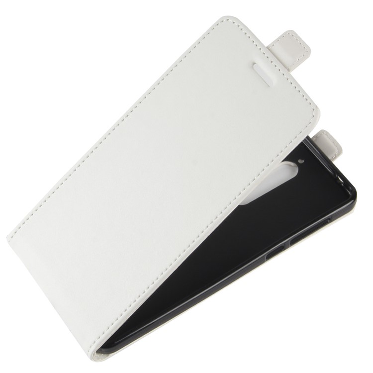 Crazy Horse Vertical Leather Card Holder Shell for Nokia 6.1 (5.5-inch) - White-3