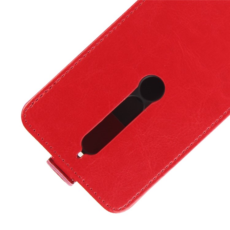 Crazy Horse Vertical PU Leather Card Holder Case for Nokia 6.1 (5.5-inch) - Red-4