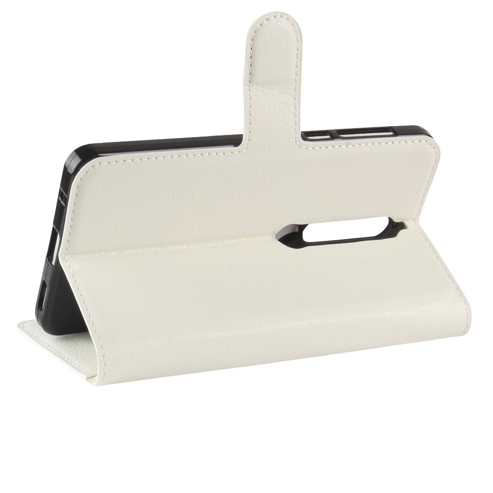 Litchi Texture Wallet Leather Flip Stand Phone Cover for Nokia 6.1 (5.5-inch) - White-5