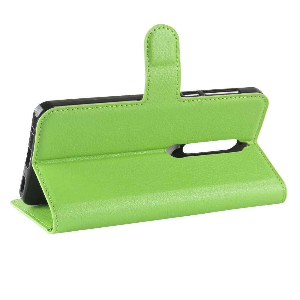Litchi Texture Stand Wallet Leather Phone Shell for Nokia 6.1 (5.5-inch) - Green-5