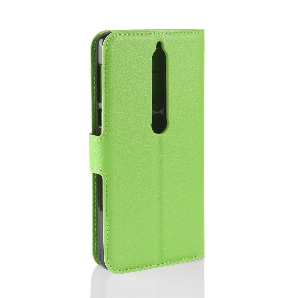 Litchi Texture Stand Wallet Leather Phone Shell for Nokia 6.1 (5.5-inch) - Green-6