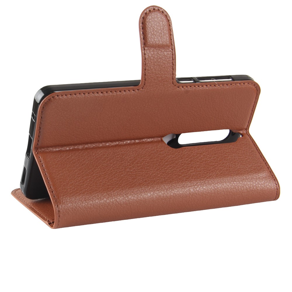 Litchi Texture Leather Shell with Card Slots for Nokia 6.1 (5.5-inch) - Brown-5