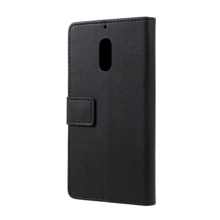 Protective Wallet PU Leather Case with Stand for Nokia 6 - Black-2