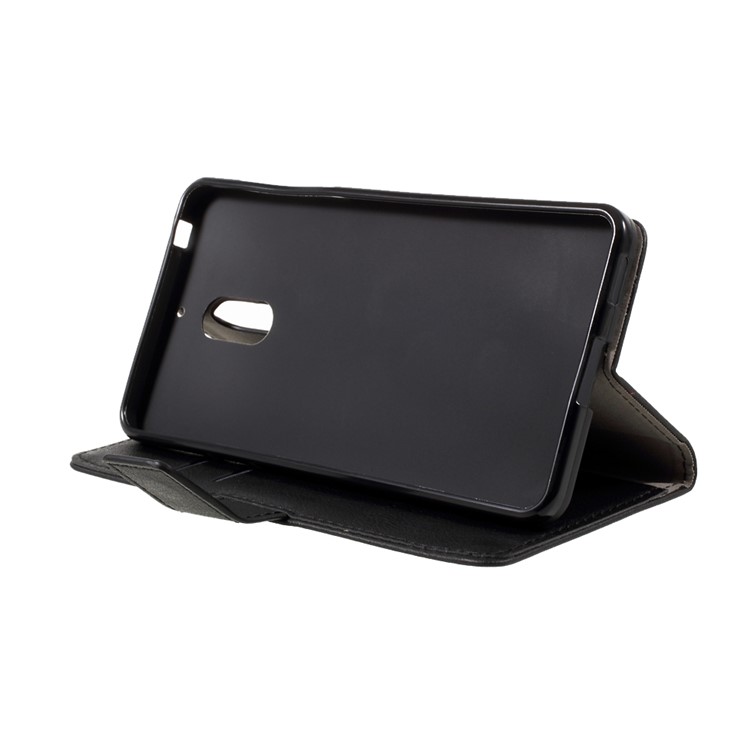 Protective Wallet PU Leather Case with Stand for Nokia 6 - Black-4