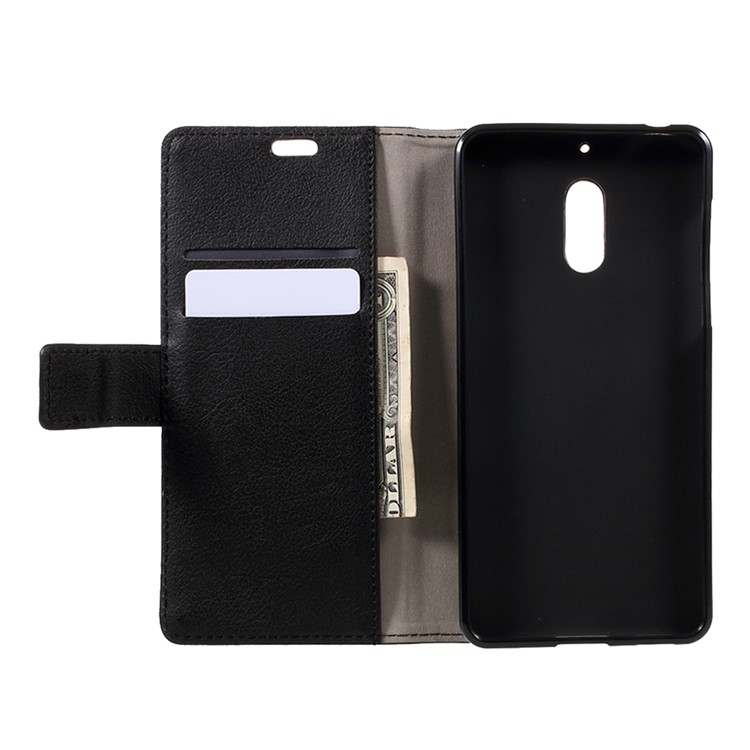 Protective Wallet PU Leather Case with Stand for Nokia 6 - Black-6