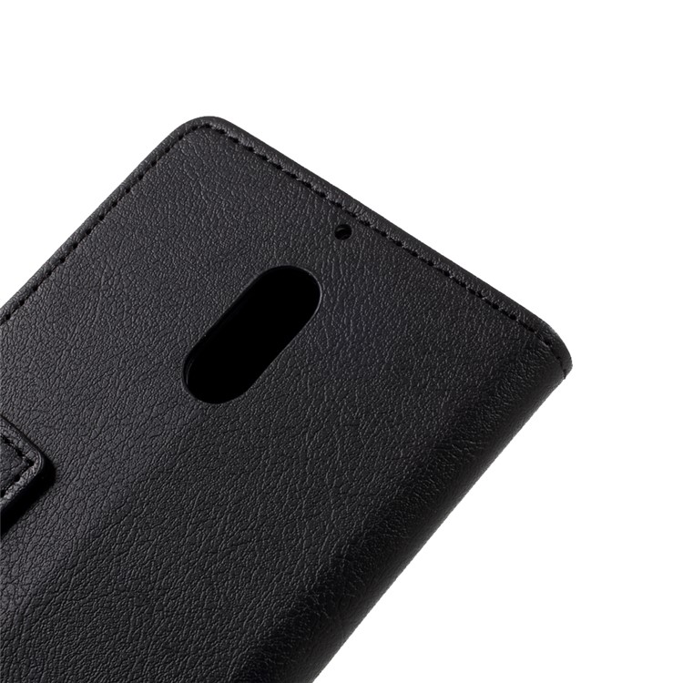 Protective Wallet PU Leather Case with Stand for Nokia 6 - Black-8