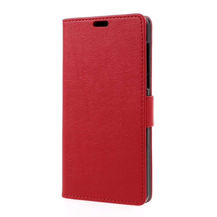 For Nokia 6 Wallet Stand Leather Cell Phone Case Cover - Red-2