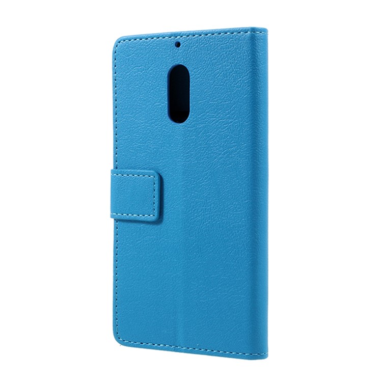Flip Stand Wallet Leather Protective Cover Case for Nokia 6 - Blue-3