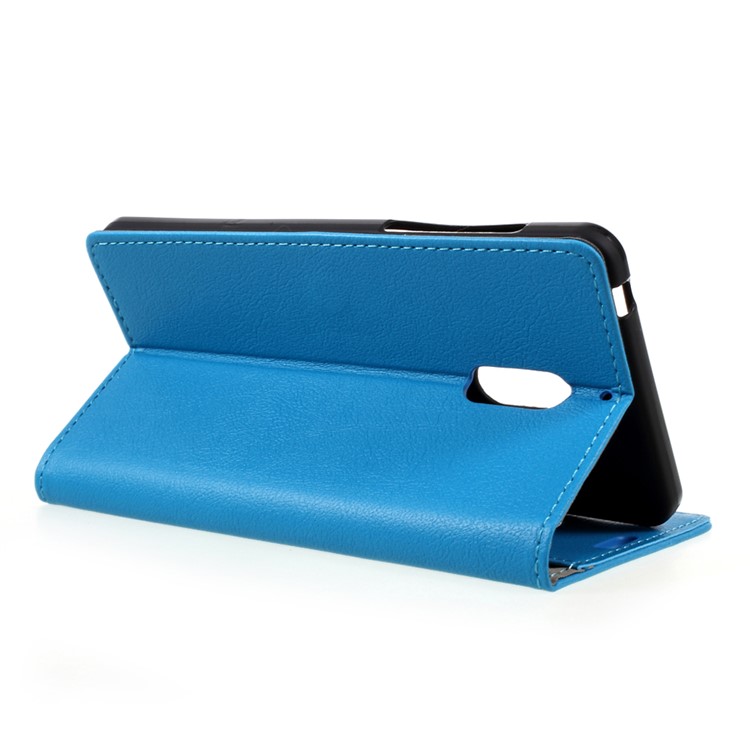 Flip Stand Wallet Leather Protective Cover Case for Nokia 6 - Blue-5