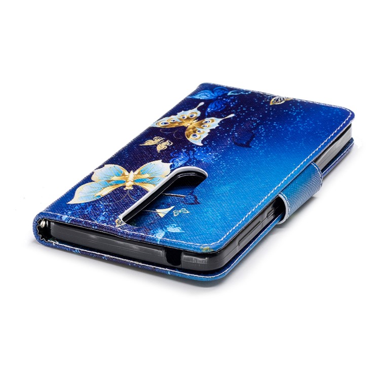 For Nokia 6.1 (5.5-inch) Patterned PU Leather Stand Protector Cover - Blue Butterflies-7