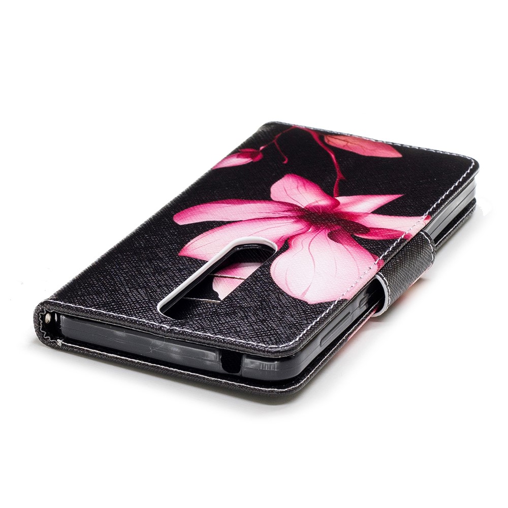 For Nokia 6.1 (5.5-inch) Patterned PU Leather Stand Mobile Phone Cover - Flower Pattern-7