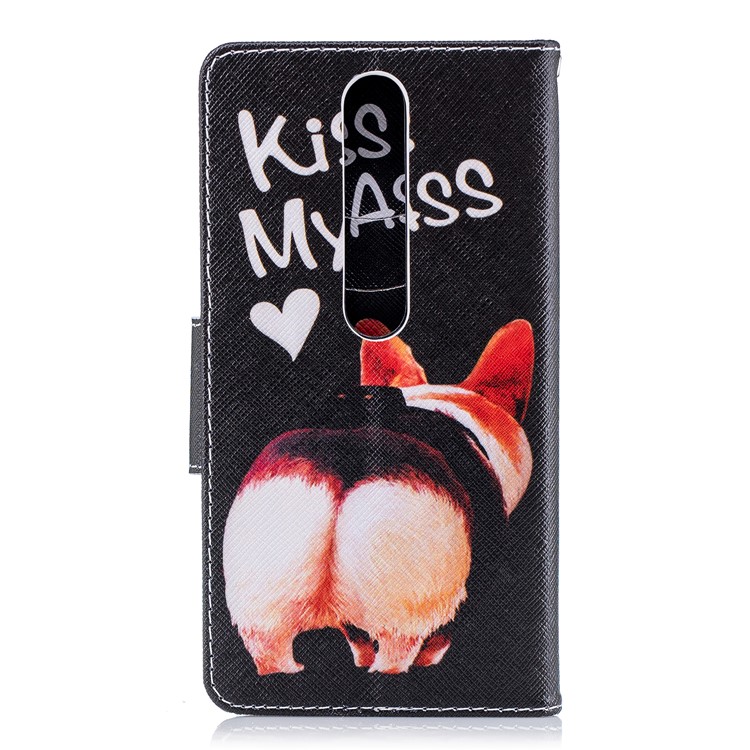 For Nokia 6.1 (5.5-inch) Patterned PU Leather Stand Cell Phone Case - Kiss My Ass-3