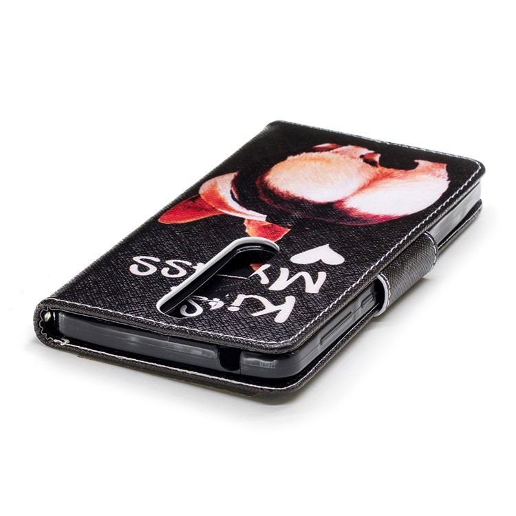For Nokia 6.1 (5.5-inch) Patterned PU Leather Stand Cell Phone Case - Kiss My Ass-7
