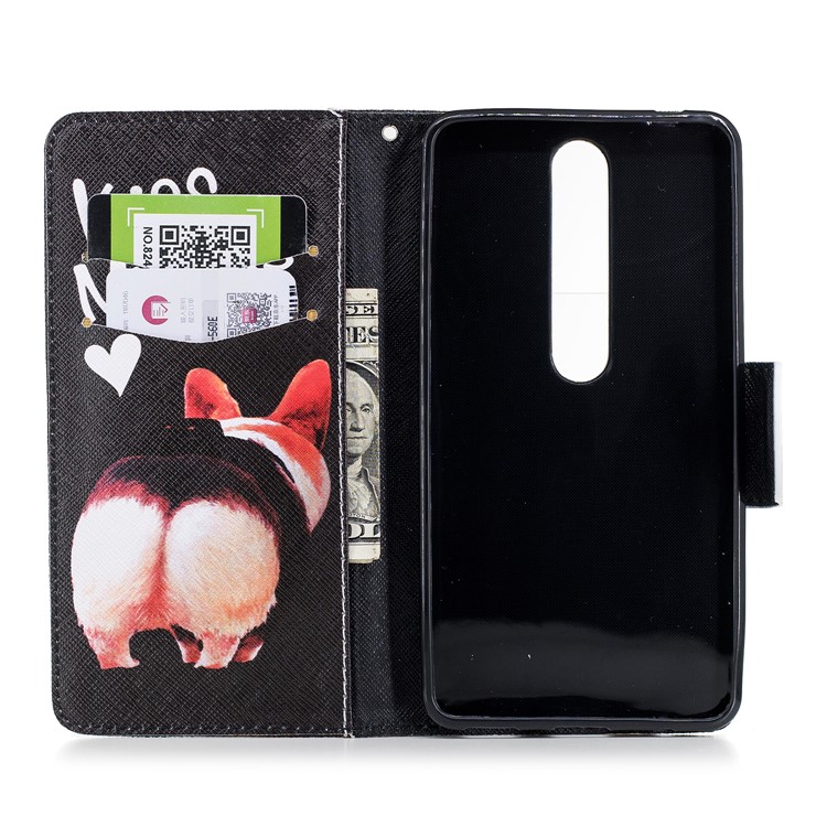 For Nokia 6.1 (5.5-inch) Patterned PU Leather Stand Cell Phone Case - Kiss My Ass-8