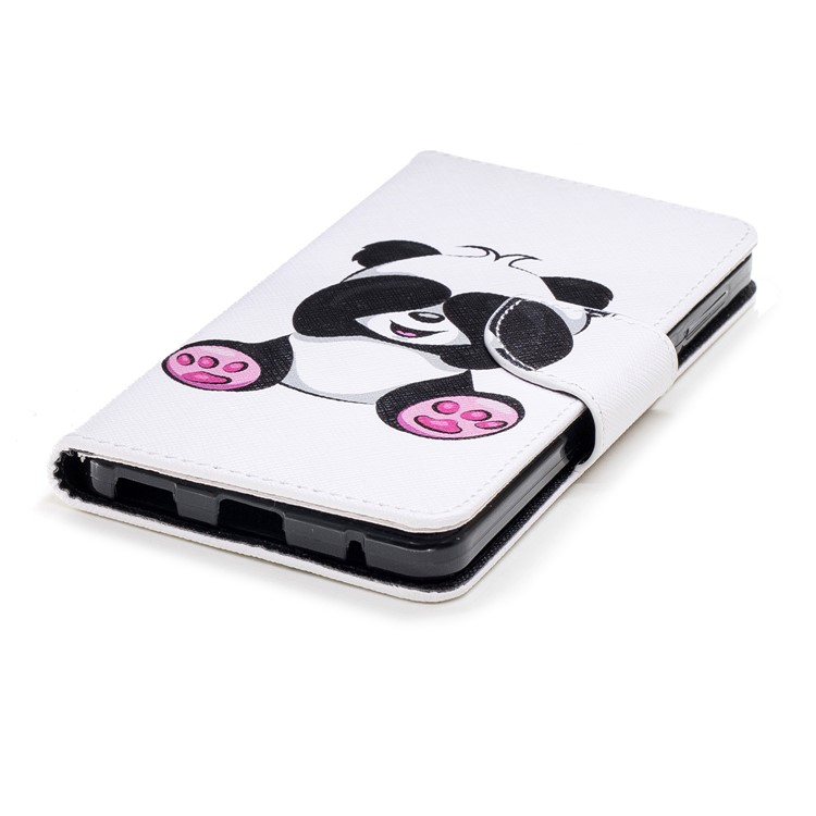 For Nokia 6.1 (5.5-inch) Patterned PU Leather Stand Phone Accessory Cover - Adorable Panda-6