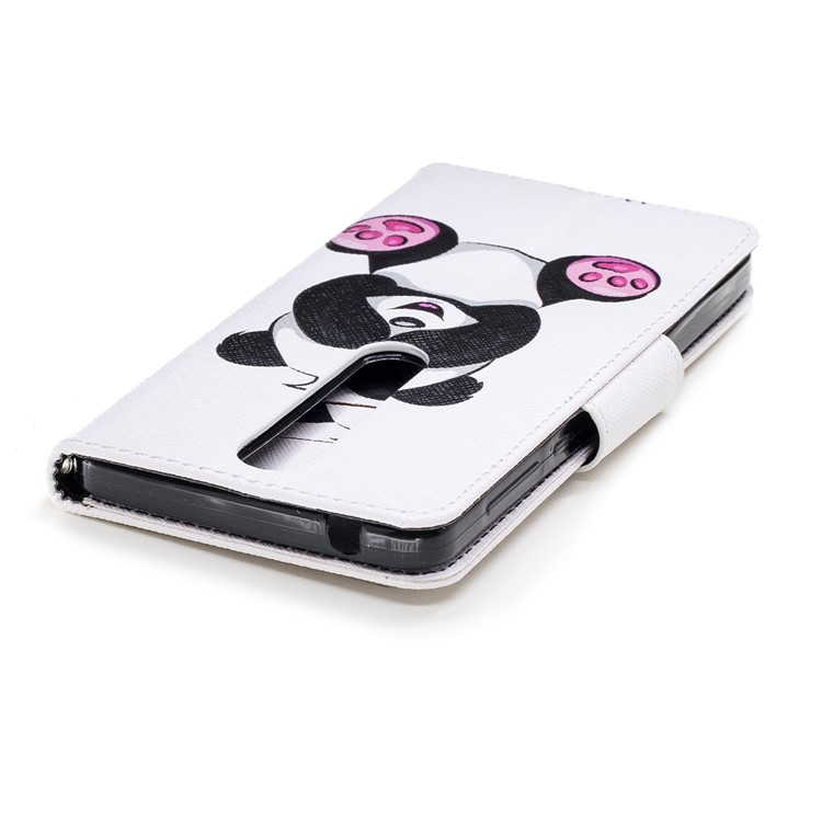 For Nokia 6.1 (5.5-inch) Patterned PU Leather Stand Phone Accessory Cover - Adorable Panda-7